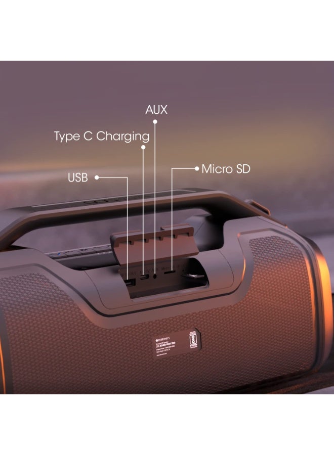 ZEBRONICS Zeb-Sound Feast 500 Bluetooth 5.0 Portable Speaker with 70W, 9H* Backup, TWS, IPX5 Waterproof, Call Function, RGB Lights, AUX, mSD, Voice Assistant, Type C and Grill Finish - Image 5